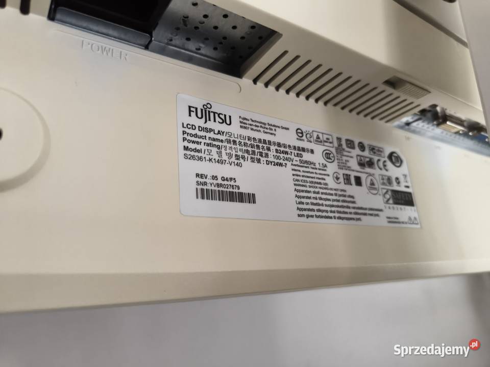 Monitor LED IPS PLS Fujitsu B24W7 24 FullHD 24" Monitory i projektory Kraków