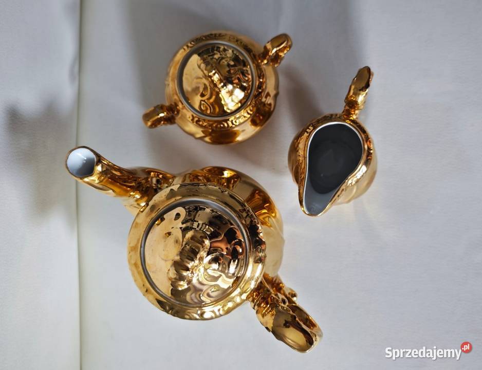 Złoty porcelanowy serwis do kawy KHM Bawaria