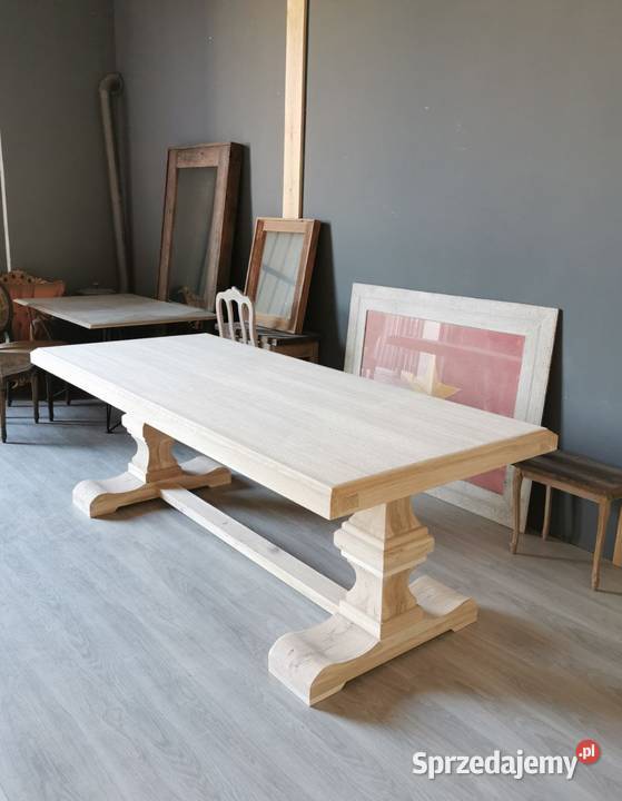 Piękny duży stół dębowy 250x100 rozkładany do Stoły, krzesła, biurka Wrocław sprzedam