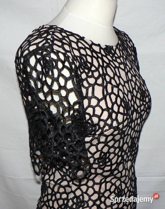 QUIZ cudna koktajlowa sukienka sexi siatka36