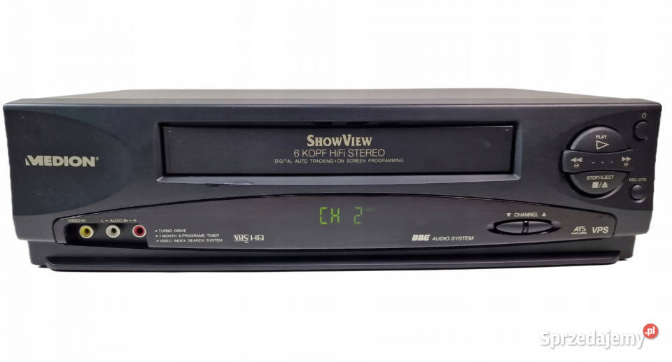 Medion VideoVHS 6 głowic MD 9023 MD9023 Magnetowidy Międzychód sprzedam