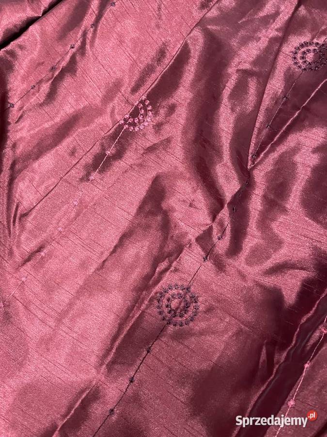 Dwie krótkie zasłony kolor bordowy Zasłony