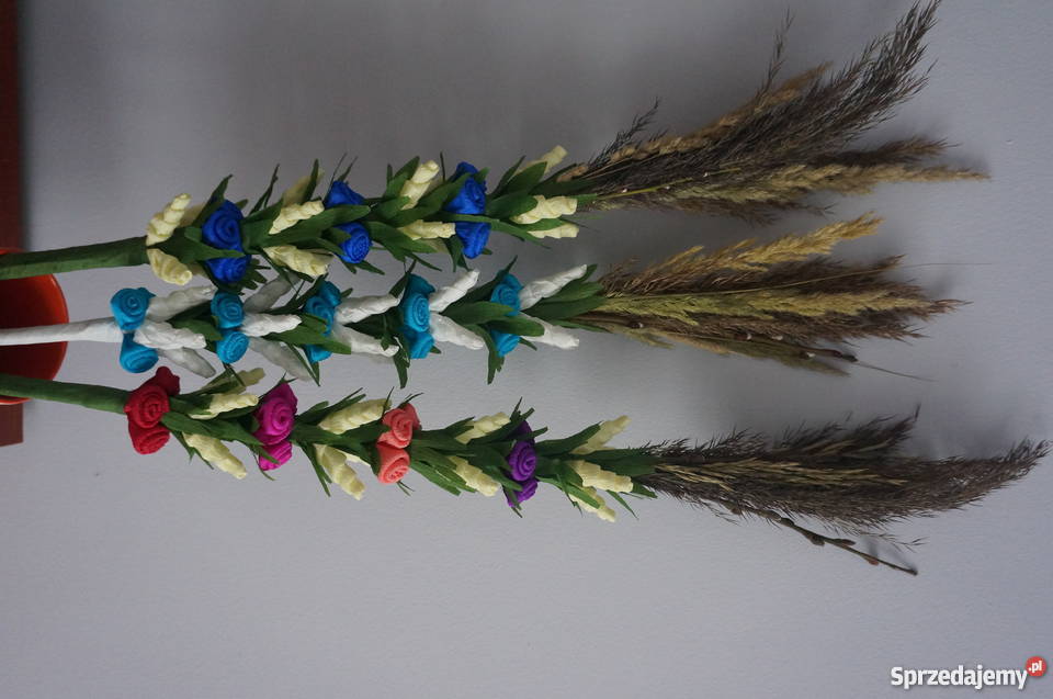 Palma wielkanocna palmy wielkanocne z bibuły łódzkie Libiszów-Kolonia