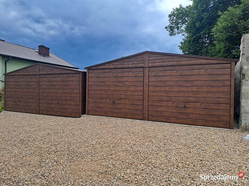 Garaże blaszane 9x5 w kolorze drewnopodobne pomorskie Kościerzyna