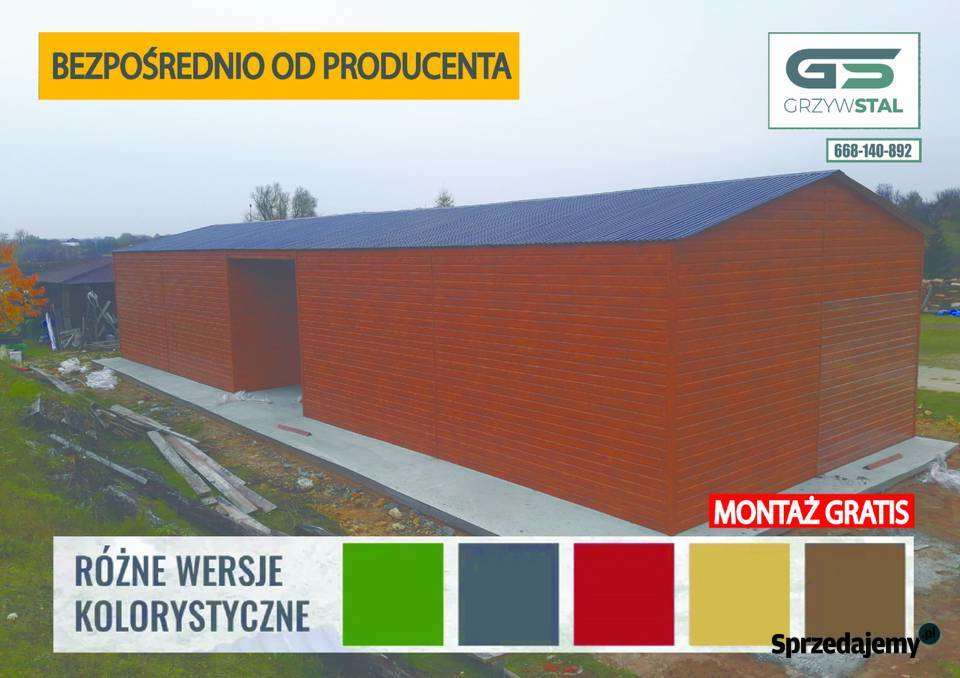 Garaż 12x6 ZŁOTY DĄB Magazyn ROLNICZY WIATA Hala Sprzedaż lubuskie Nowa Sól