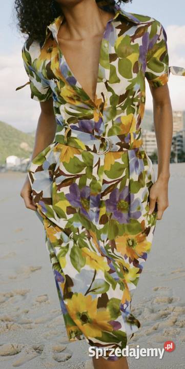 Sukienka midi ZARA M L z paskiem i kieszeniami Warszawa sprzedam