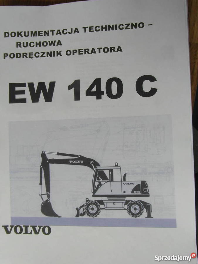 dtr instrukcja obsługi koparka volvo ew140C i inne