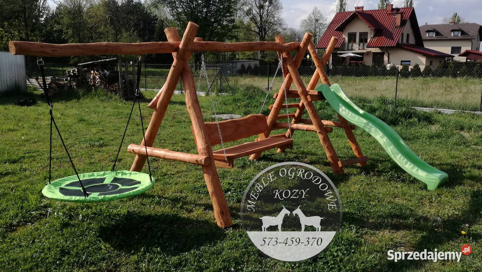 PROMOCJA Huśtawka drewniana z grubych bali plac Chorzów