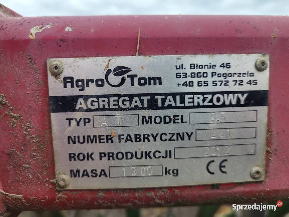 Talerzówka Agro Tom AT 35 m Bieganowo