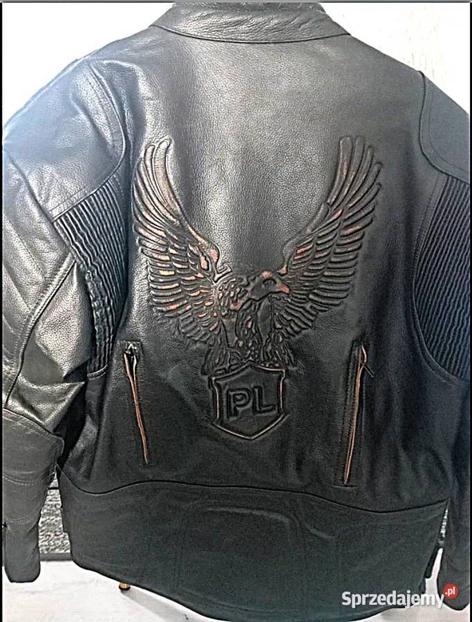 Polska Unikatowa Kurtka Motocyklowa Skóra Poraj