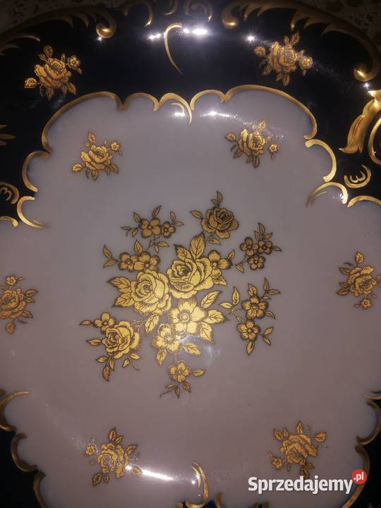 kobaltowy talerz Wallendorf Porcelana i szkło Chorzew sprzedam