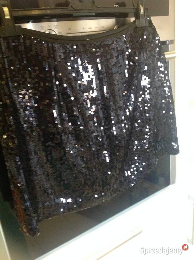 Spódnica Spódniczka Mini Czarna Cekinowa Damska Rozmiar 38(M) Odzież damska Nowa Sól sprzedam