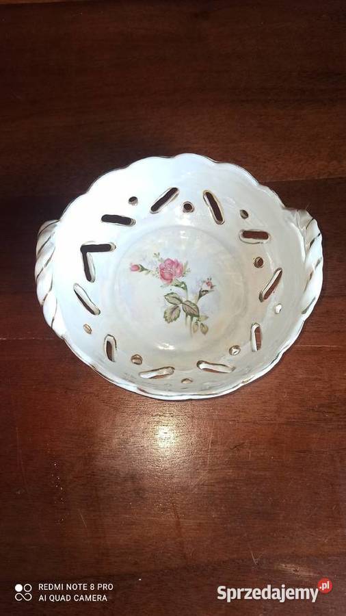 Patera MiseczkaZ uchwytami Złocona i opalizowana Gdańsk