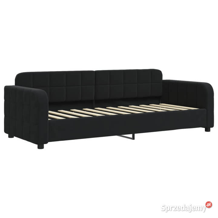 Sofa rozsuwana z szufladami czarna aksamit Warszawa