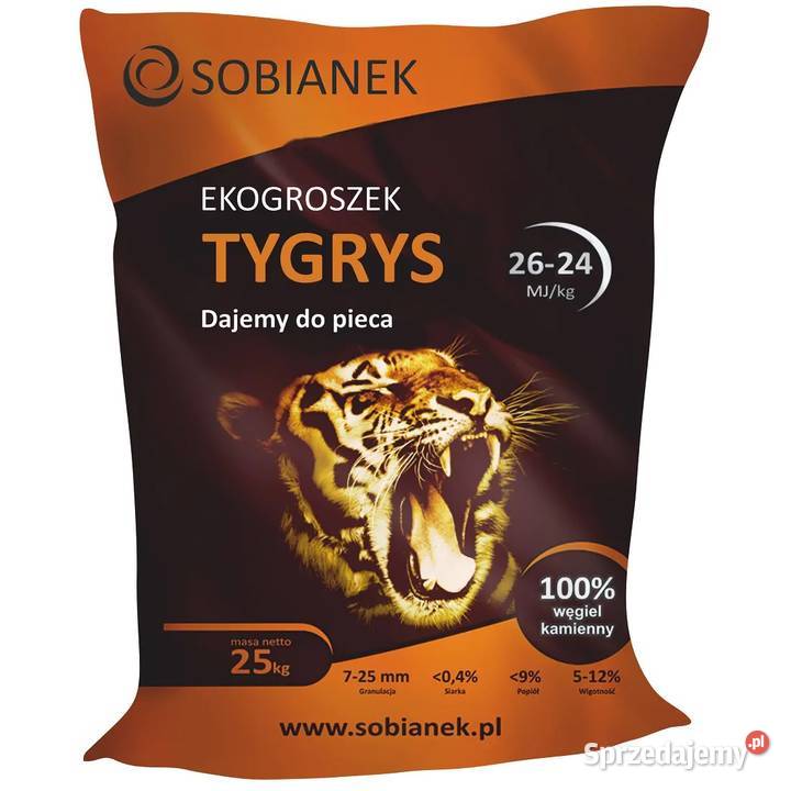 Ekogroszek TYGRYS 26-24 MJ/kg 1000 kg Groszek Plus