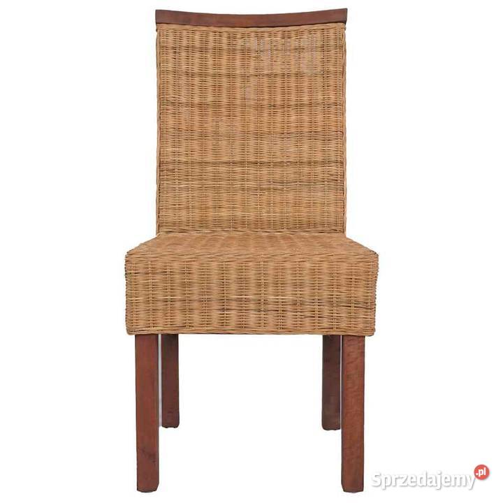 vidaXL Krzesła stołowe 2 brązowe naturalny Krzesła mazowieckie Warszawa