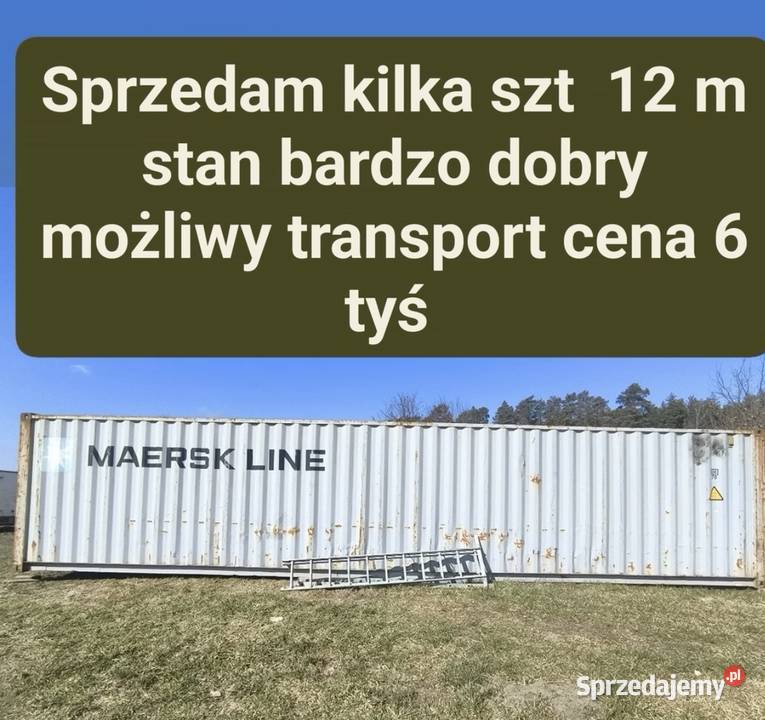 Kontener morskie 12 m transport super stan pomorskie Czersk sprzedam