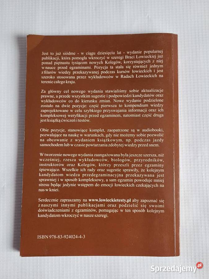 Testy przygotowujące do egzaminu łowieckiego Książki naukowe i popularnonaukowe Olesno