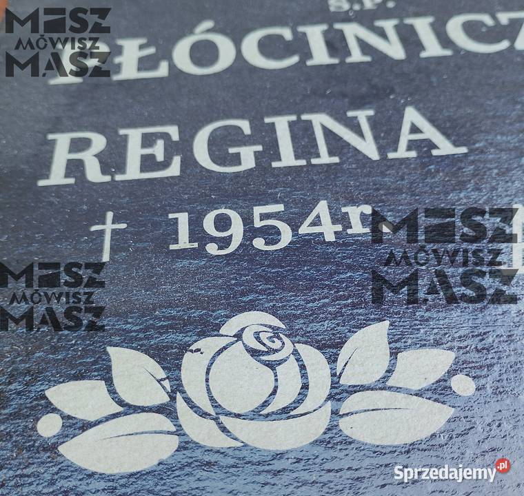 Nagrobek tablica 25x25 z łupka grawer tanio Racot