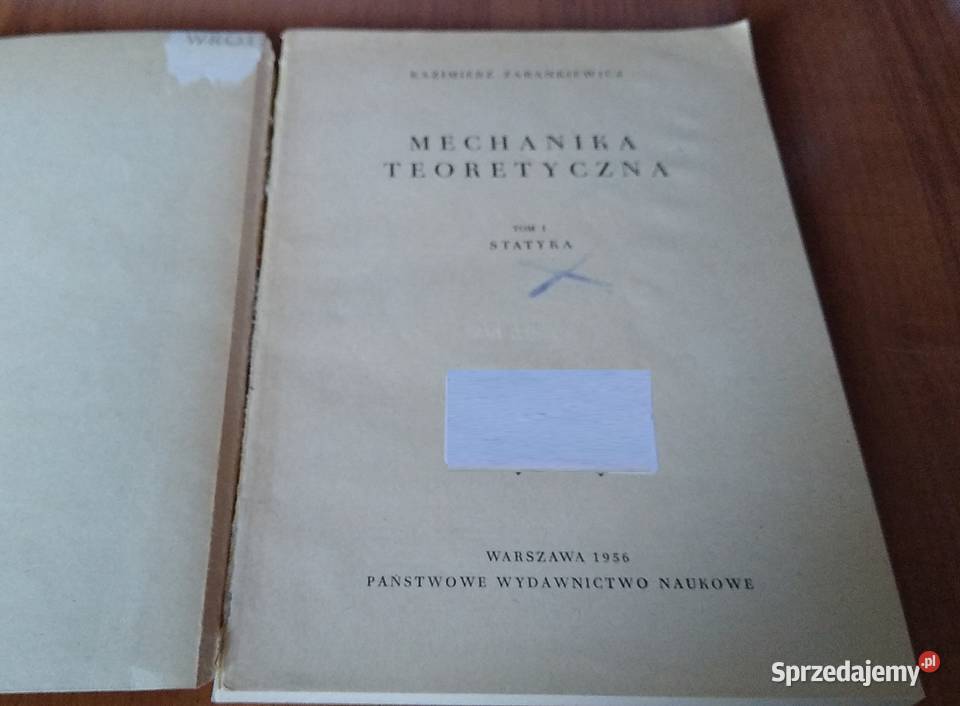 Mechanika teoretyczna Statyka Kazimierz Rok wydania 1956