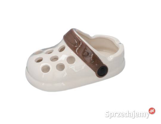 Kremowa Popielniczka z Brązowym Paskiem w Ostrowy nad Okszą