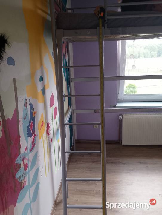 SVRTA rama łóżka do antresoli srebrna IKEA 90cm Łóżka Rachowice sprzedam