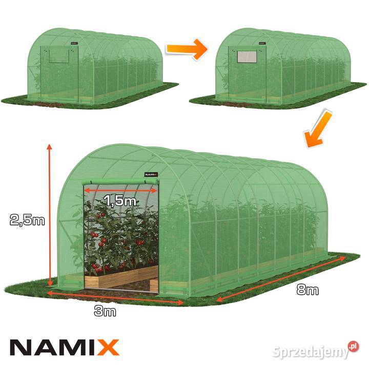 WYPRZEDAŻ Tunel foliowy szklarnia 3x8 m 24m mazowieckie Jabłonna