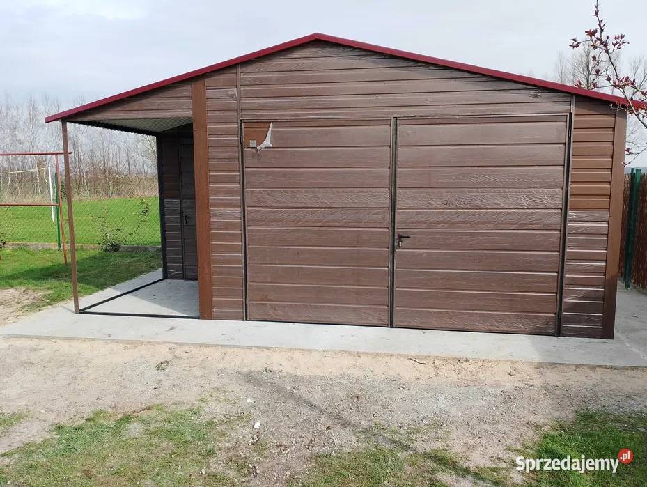 Brązowy Garaż Blaszany Schowek Garaże Blaszane Białogard