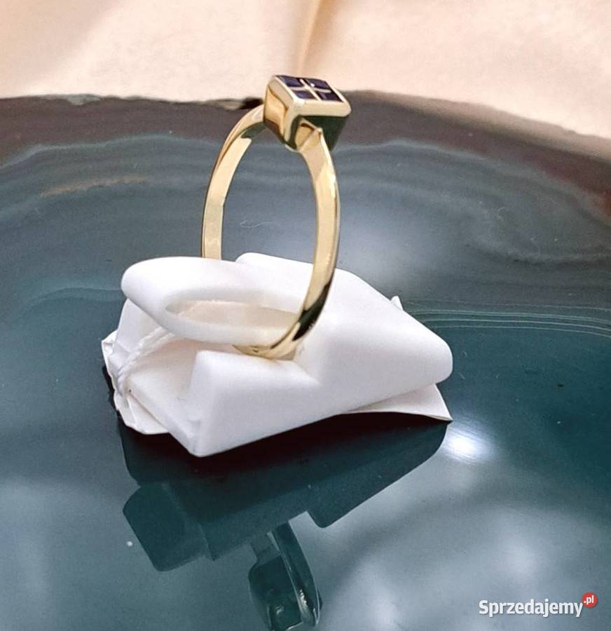 Pierścionek r13 Złoty pr585 z szafirami Z810 Pierścionki Poznań