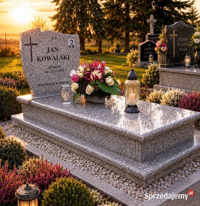 Nagrobek Granitowy Pojedynczy Pomnik Porządny Pozostałe łódzkie Mieleszynek sprzedam