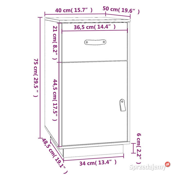 Szafka do biurka czarna 40x50x75 lite drewno mazowieckie Warszawa sprzedam
