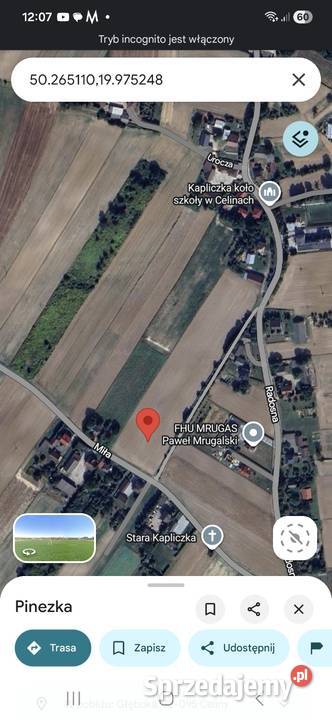 Działka budowlana Celiny gm Iwanowice sprzedam