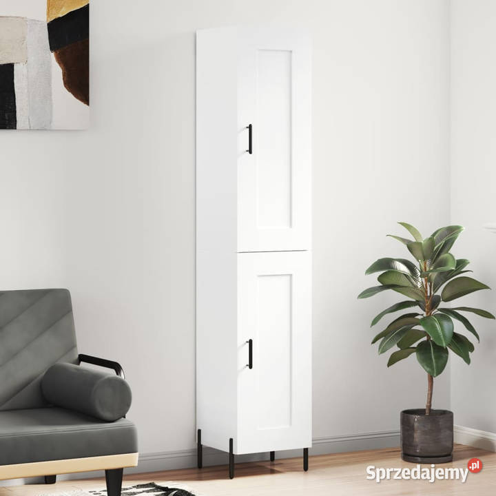Wysoka szafka biała 345x34x180 materiał Warszawa