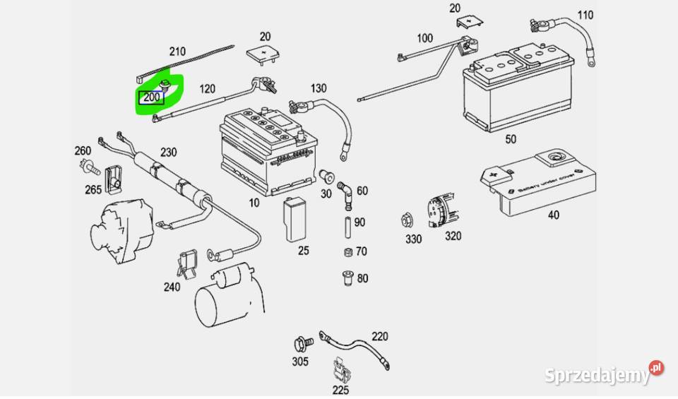 Spinka mocująca Mercedes A0019881581 nowa Wyposażenie wnętrza Mielęcin