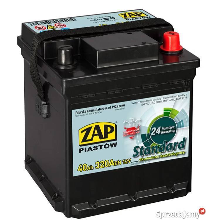 Akumulator ZAP Standard 40Ah 320A kostka PRAWY osobowe mazowieckie Radom