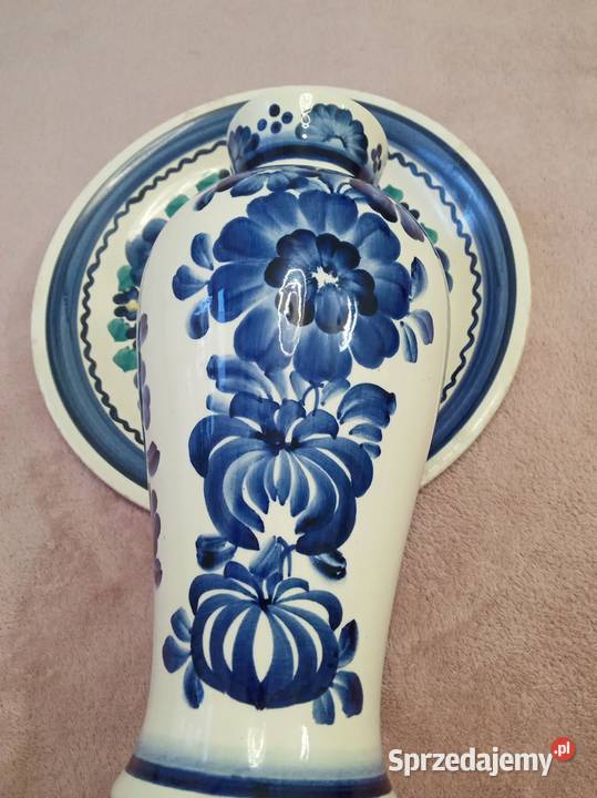 Porcelanowy ręcznie zdobiony ozdobny sygnowany małopolskie
