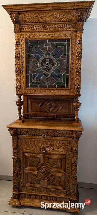 Piękny dębowy kredens neorenesansowysklep