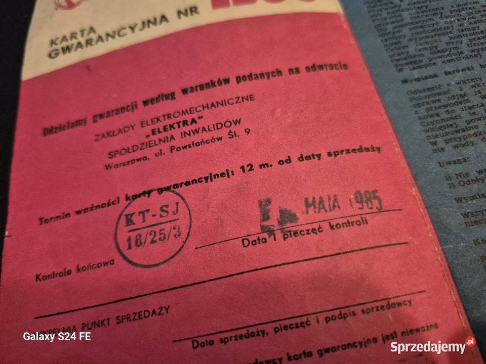 Czerwona lampa błyskowa kogut Elektra 12V 1985r Oświetlenie podlaskie