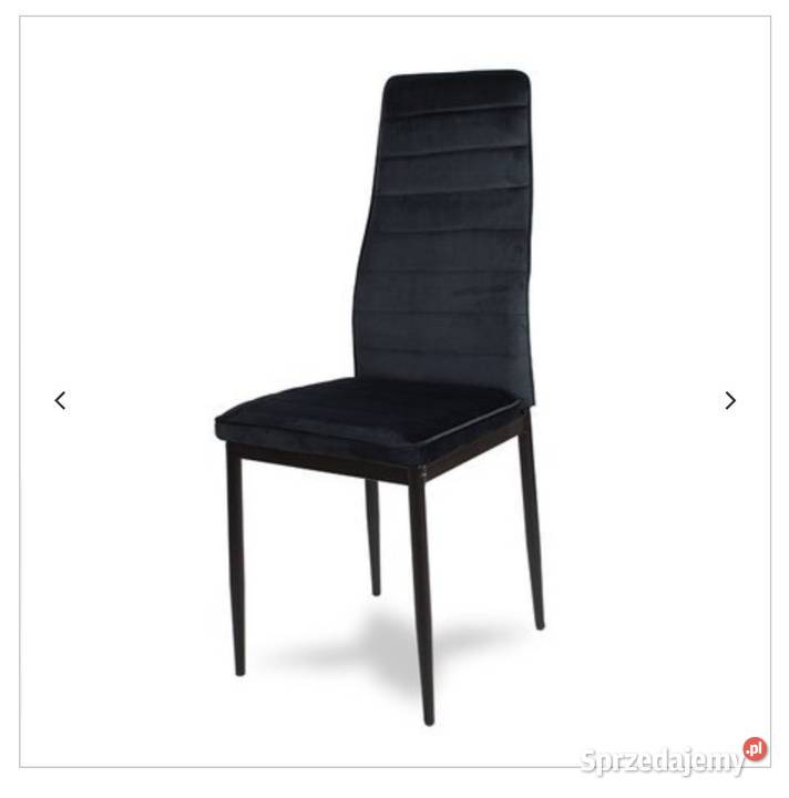 Czarne krzesło z weluru Velvet czarne nogi