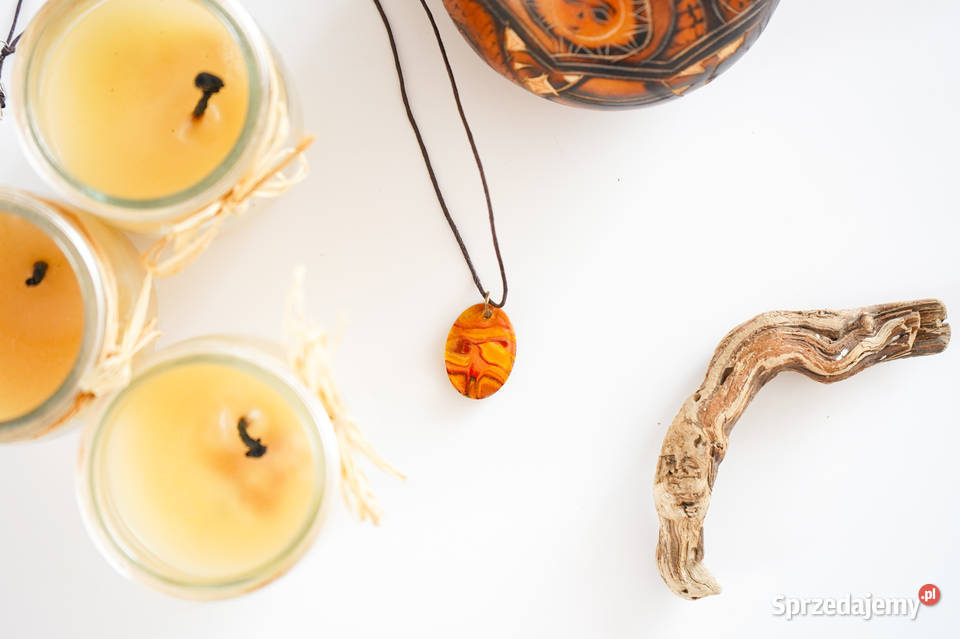 Kolorowy owalny artystyczny wisiorek Naszyjniki