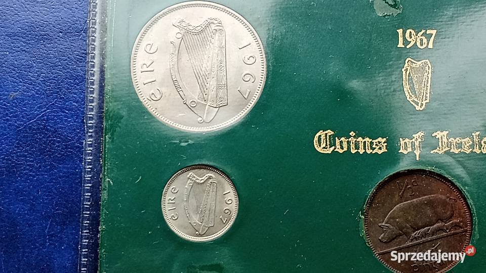 Stare monety 5 monet 1967 stan menniczy Irlandia Numizmatyka Lesko sprzedam