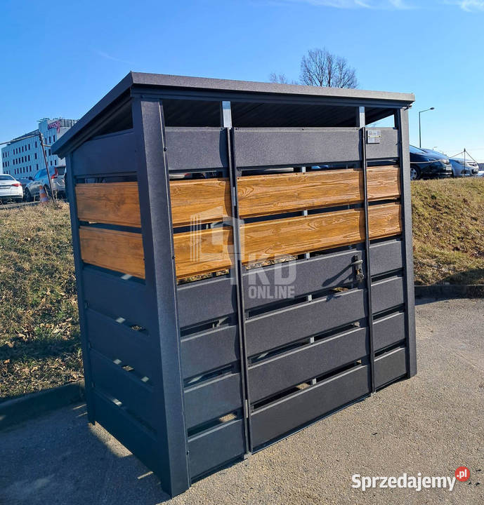 Wiata śmietnikowa 15x07m Antracyt jasny orzech