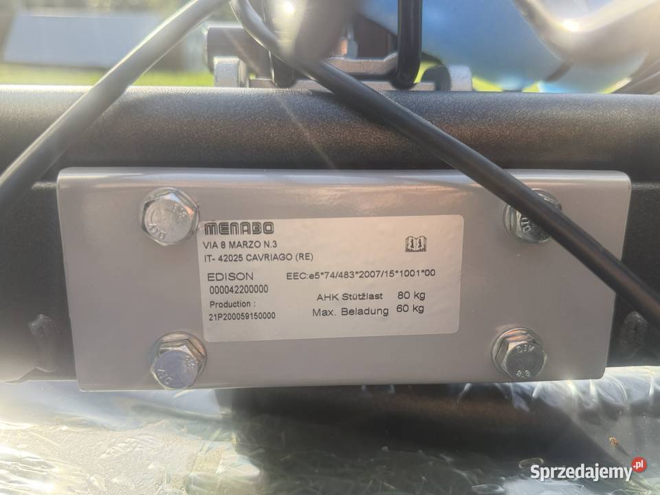 Bagażnik na Hak na 2 Rowery do 60 Menabo EDison Zgorzelec