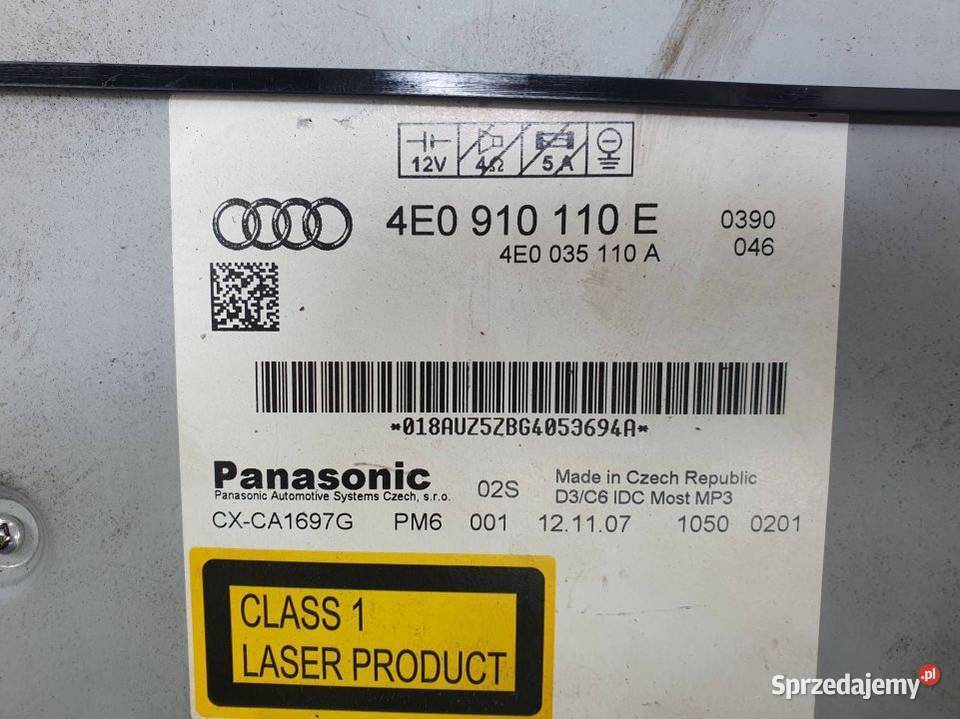 ZMIENIARKA CD AUDI A8 D3 II LIFT 4E0910110E Lipno