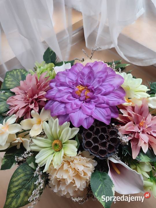 Wiązanka na grób kompozycja na cmentarz wielokolorowy Sosnowiec