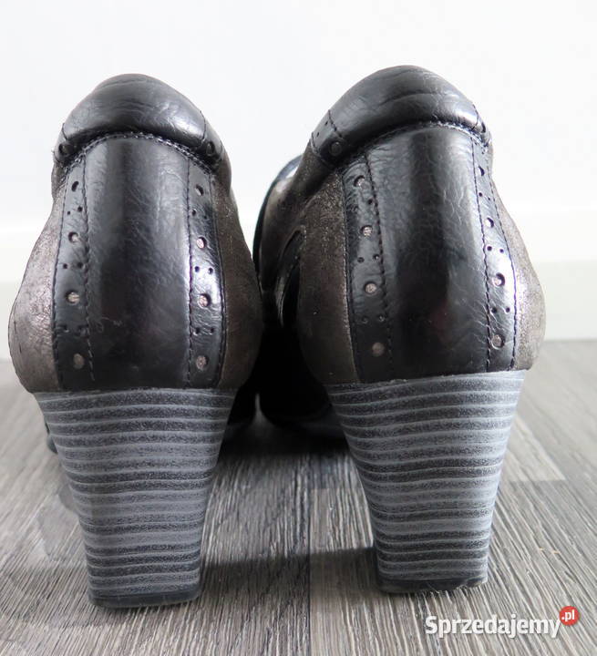 Mega oryginalne czółenka półbuty Think r 41 szary/srebrny Czółenka