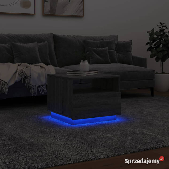 Stolik kawowy z LED szary dąb sonoma 50x49x40 Warszawa