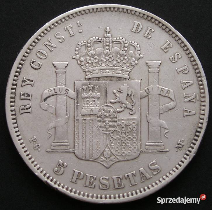 Hiszpania 5 peset 1890 SREBRO Alfonso XIII Numizmatyka
