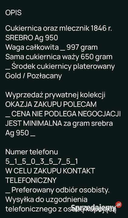 Cukiernia i Mlecznik 1846 r SREBRO 950 Waga 997 Węgorzewo