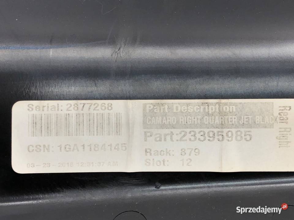 BOCZEK DRZWI TYŁ PRAWY TAPICERKA CHEVROLET